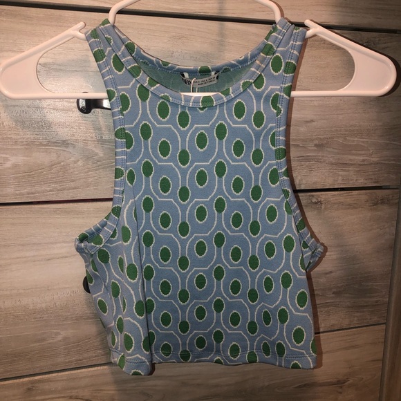 Zara Tops - Zara Blue/Green Cropped Tank